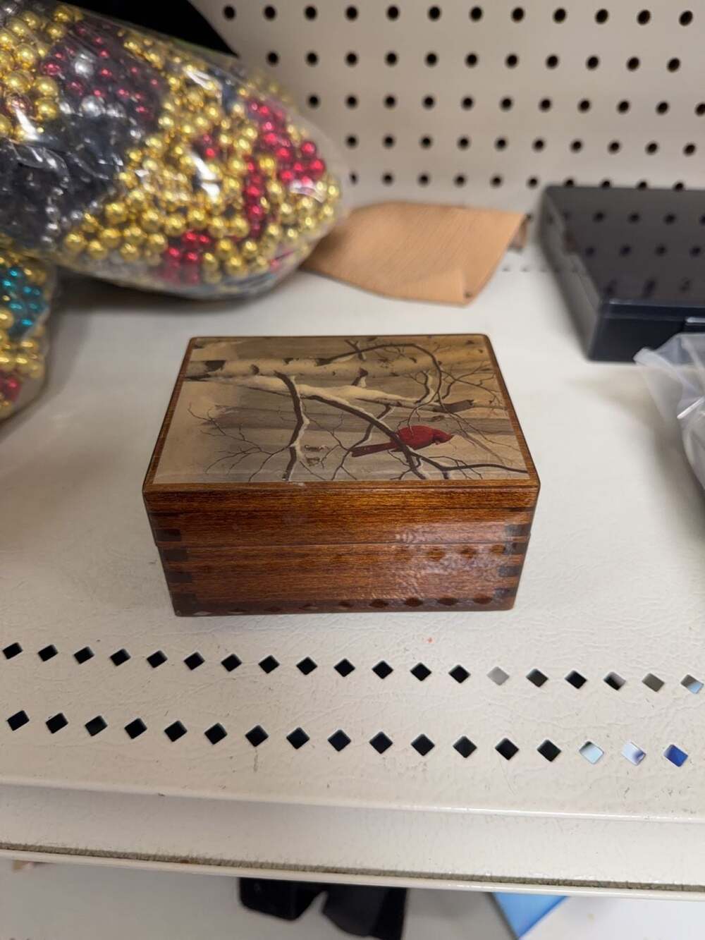 American Music Box Cardinal Wooden Jewelry Music Box Swiss Made by Reuge